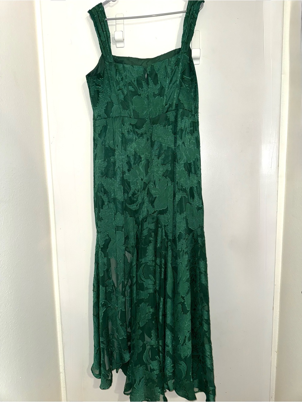 Azazie Emerald Green Floral Lace Maxi Dress